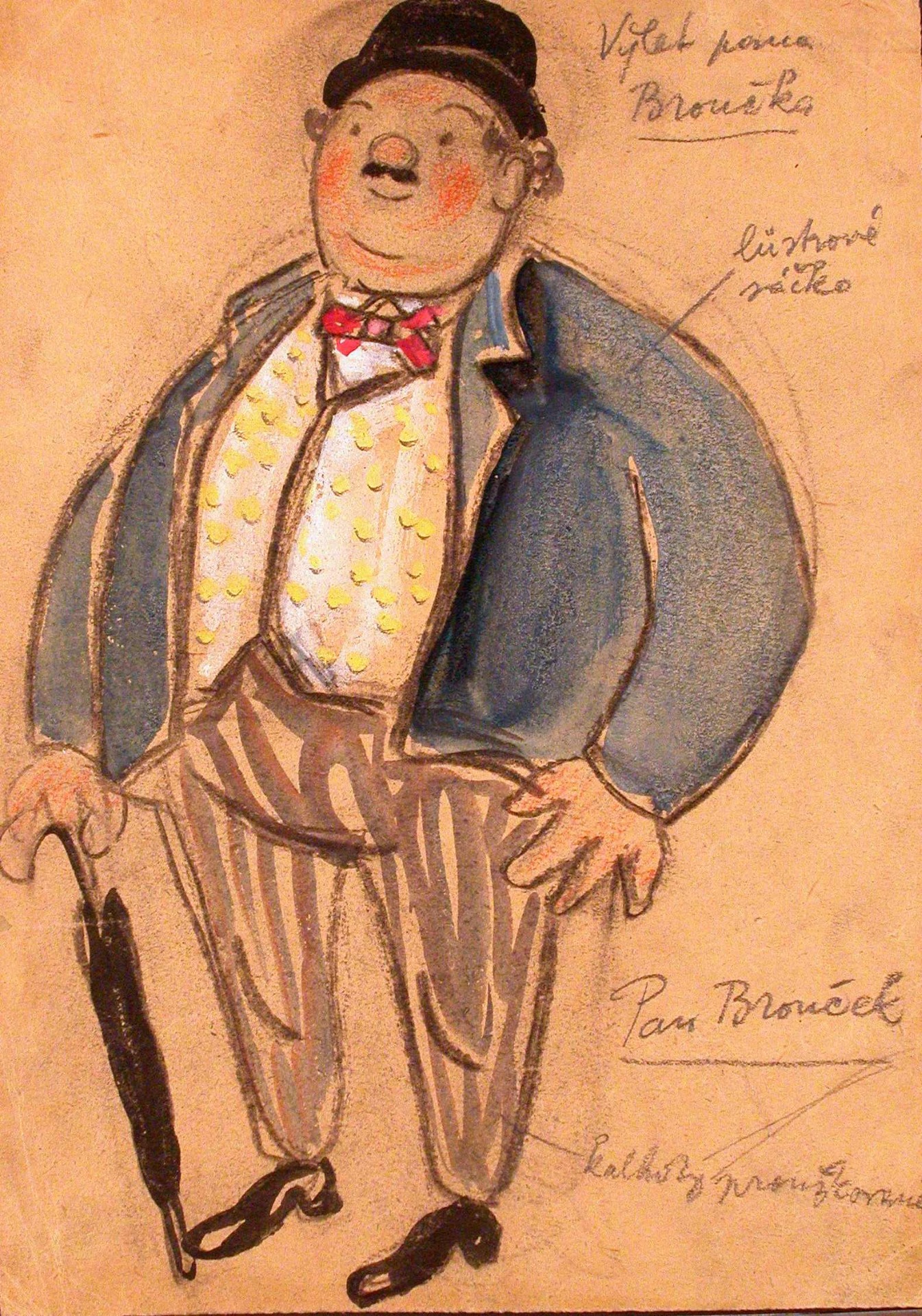 Josef Čapek’s costume design for Brouček in Brno production in 1926 © Moravian Museum
