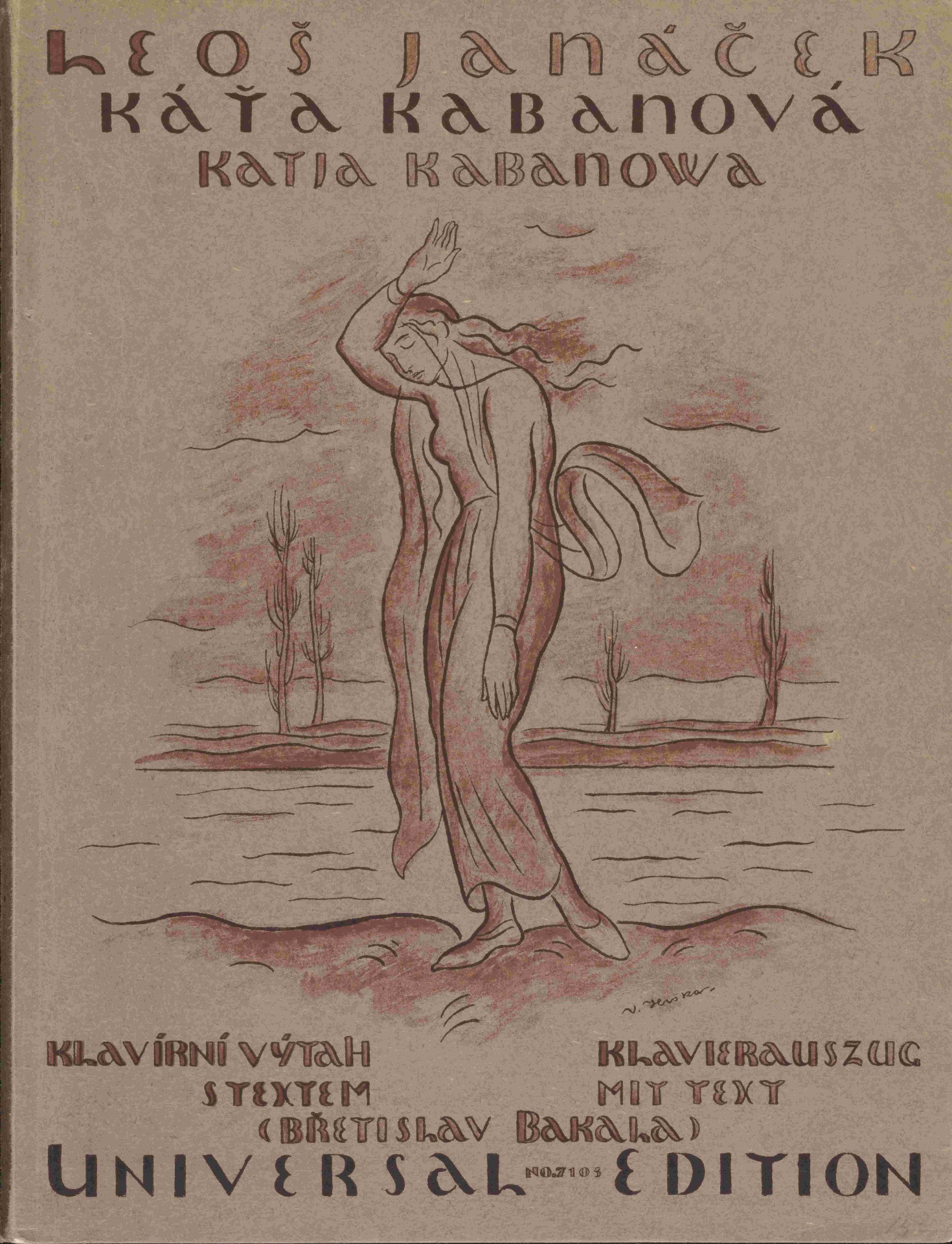 Titulní list klavírního výtahu opery Káťa Kabanová