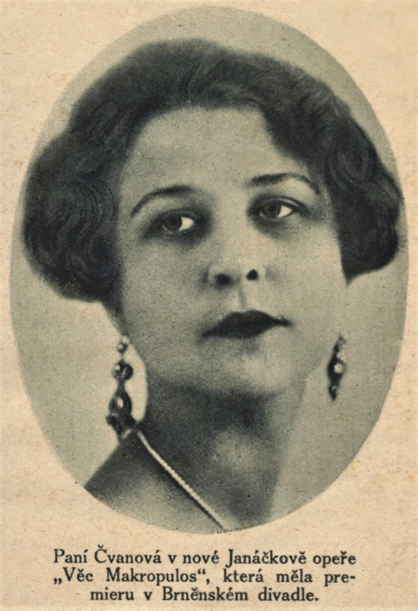 The singer Alexandra Čvanová at the age of 29 performed the role of Emilia Marty in the world premiere of The Makropulos Case in Brno © Moravian Museum